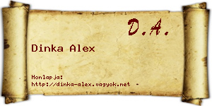 Dinka Alex névjegykártya
